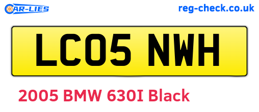 LC05NWH are the vehicle registration plates.