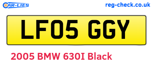 LF05GGY are the vehicle registration plates.