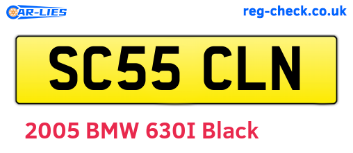 SC55CLN are the vehicle registration plates.