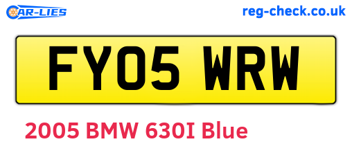 FY05WRW are the vehicle registration plates.