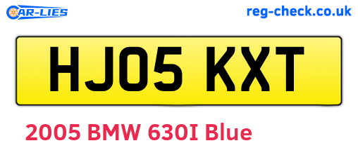 HJ05KXT are the vehicle registration plates.