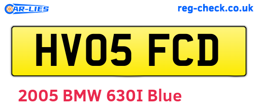 HV05FCD are the vehicle registration plates.
