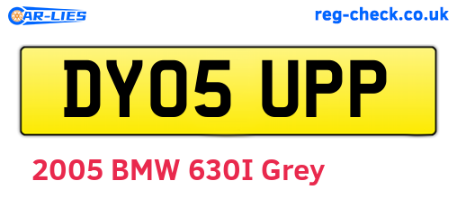 DY05UPP are the vehicle registration plates.