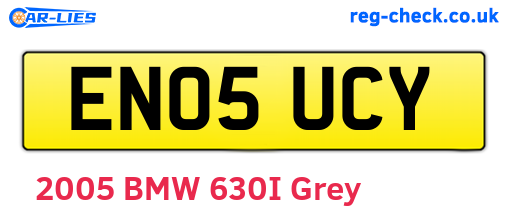EN05UCY are the vehicle registration plates.