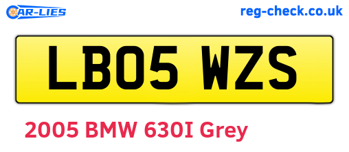 LB05WZS are the vehicle registration plates.
