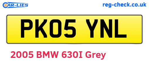 PK05YNL are the vehicle registration plates.