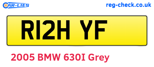 R12HYF are the vehicle registration plates.