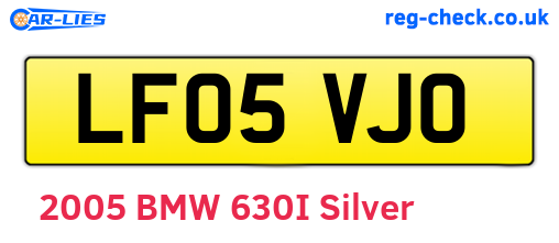 LF05VJO are the vehicle registration plates.