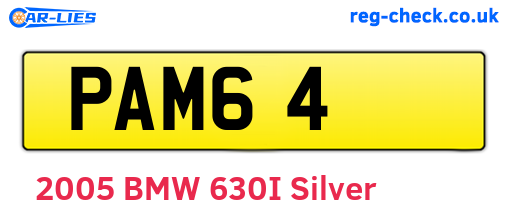PAM64 are the vehicle registration plates.