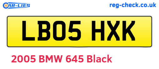 LB05HXK are the vehicle registration plates.