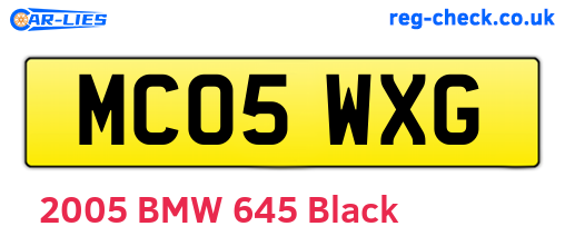 MC05WXG are the vehicle registration plates.
