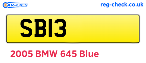 SB13 are the vehicle registration plates.