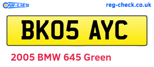 BK05AYC are the vehicle registration plates.