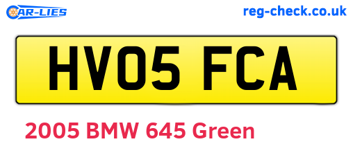 HV05FCA are the vehicle registration plates.