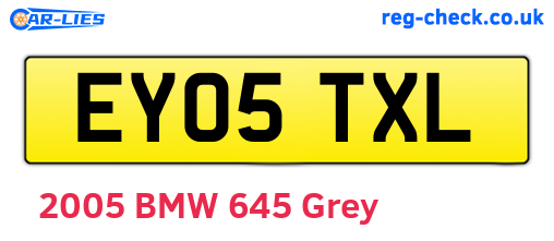 EY05TXL are the vehicle registration plates.