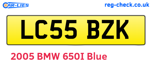 LC55BZK are the vehicle registration plates.