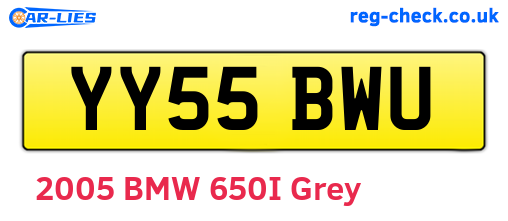 YY55BWU are the vehicle registration plates.