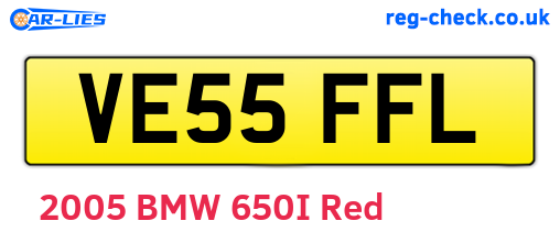VE55FFL are the vehicle registration plates.