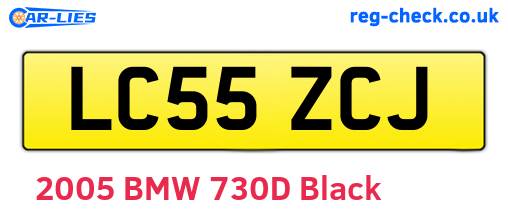 LC55ZCJ are the vehicle registration plates.