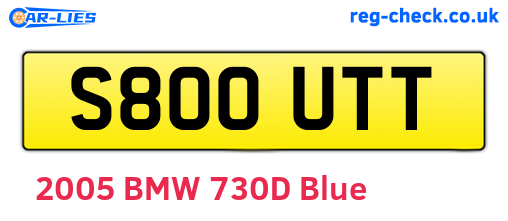 S800UTT are the vehicle registration plates.