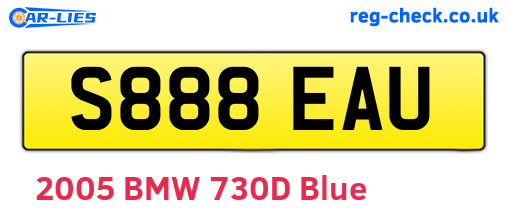 S888EAU are the vehicle registration plates.
