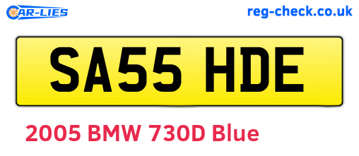 SA55HDE are the vehicle registration plates.