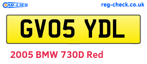 GV05YDL are the vehicle registration plates.