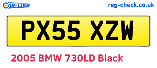 PX55XZW are the vehicle registration plates.