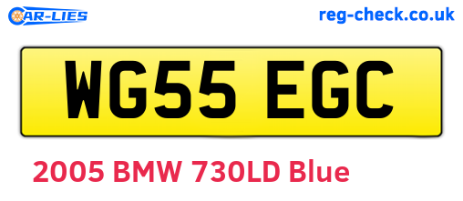 WG55EGC are the vehicle registration plates.