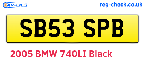 SB53SPB are the vehicle registration plates.