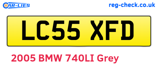 LC55XFD are the vehicle registration plates.