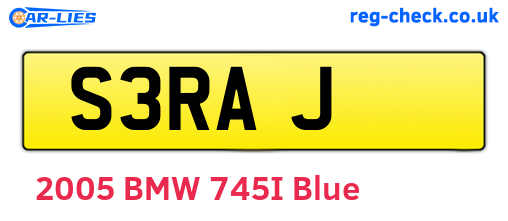 S3RAJ are the vehicle registration plates.