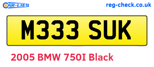 M333SUK are the vehicle registration plates.