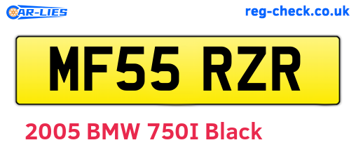MF55RZR are the vehicle registration plates.