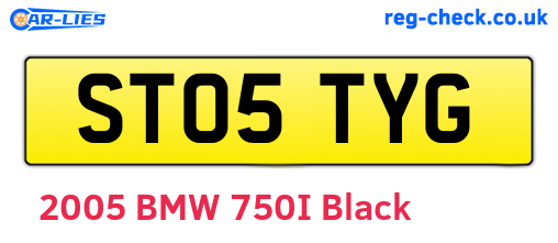 ST05TYG are the vehicle registration plates.