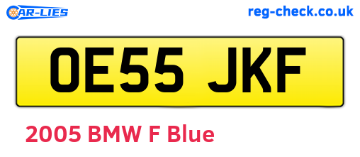 OE55JKF are the vehicle registration plates.