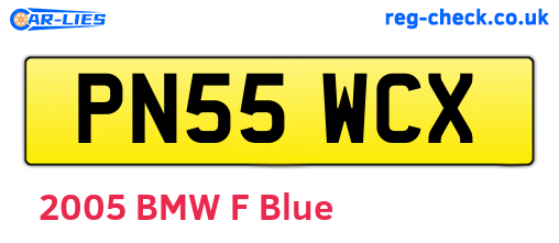 PN55WCX are the vehicle registration plates.