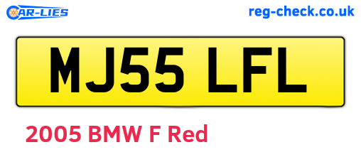 MJ55LFL are the vehicle registration plates.