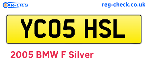 YC05HSL are the vehicle registration plates.