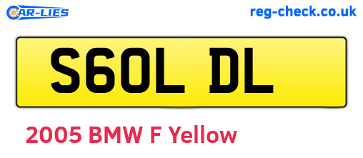 S60LDL are the vehicle registration plates.