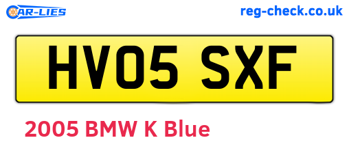 HV05SXF are the vehicle registration plates.