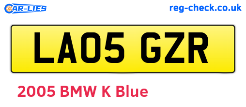 LA05GZR are the vehicle registration plates.