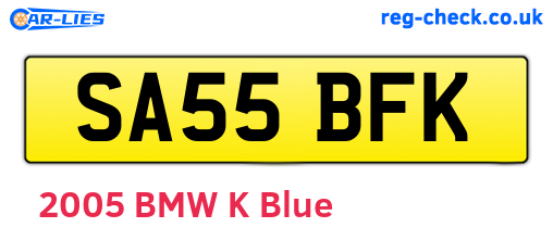 SA55BFK are the vehicle registration plates.