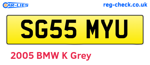 SG55MYU are the vehicle registration plates.