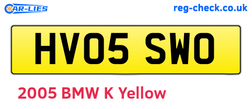 HV05SWO are the vehicle registration plates.