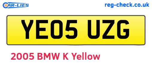 YE05UZG are the vehicle registration plates.