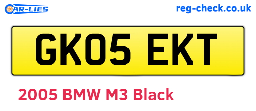 GK05EKT are the vehicle registration plates.