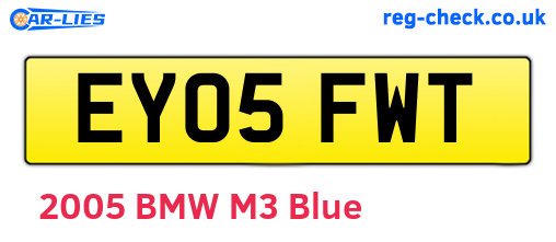 EY05FWT are the vehicle registration plates.