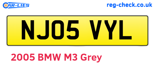 NJ05VYL are the vehicle registration plates.