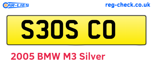 S30SCO are the vehicle registration plates.